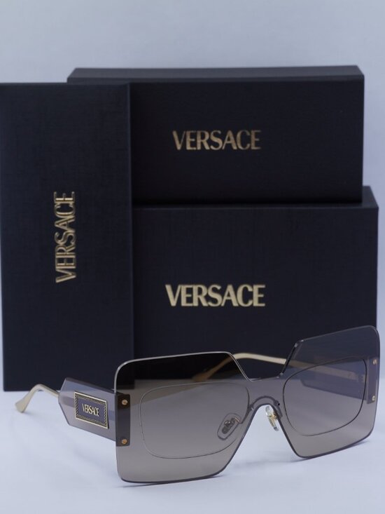 Versace VE2277 10026I Shield Sunglasses – Light Transparent Brown main image 6